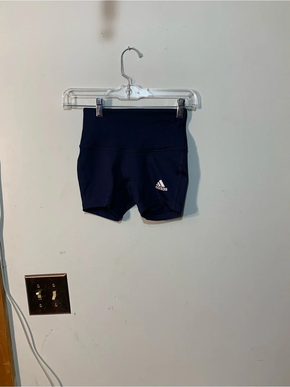 adidas Navy Performance Bike Shorts with White Logo